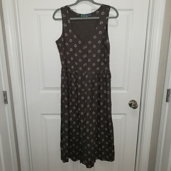 BOMBAY & PAISLEY COTTON BOHEMIAN COTTON MIDI DRESS SIZE SMALL NWOT - Picture 1 of 5